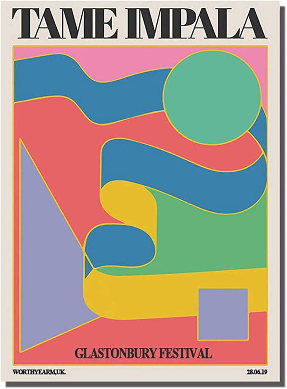 Tame Impala Glastonbury Festival, Poster Decor, Wall Decor Poster and Canvas