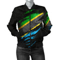 FUNSTUFFPRINT Tanzania In Me Women's Bomber Jacket - Special Grunge Style 3D Bomber Jacket