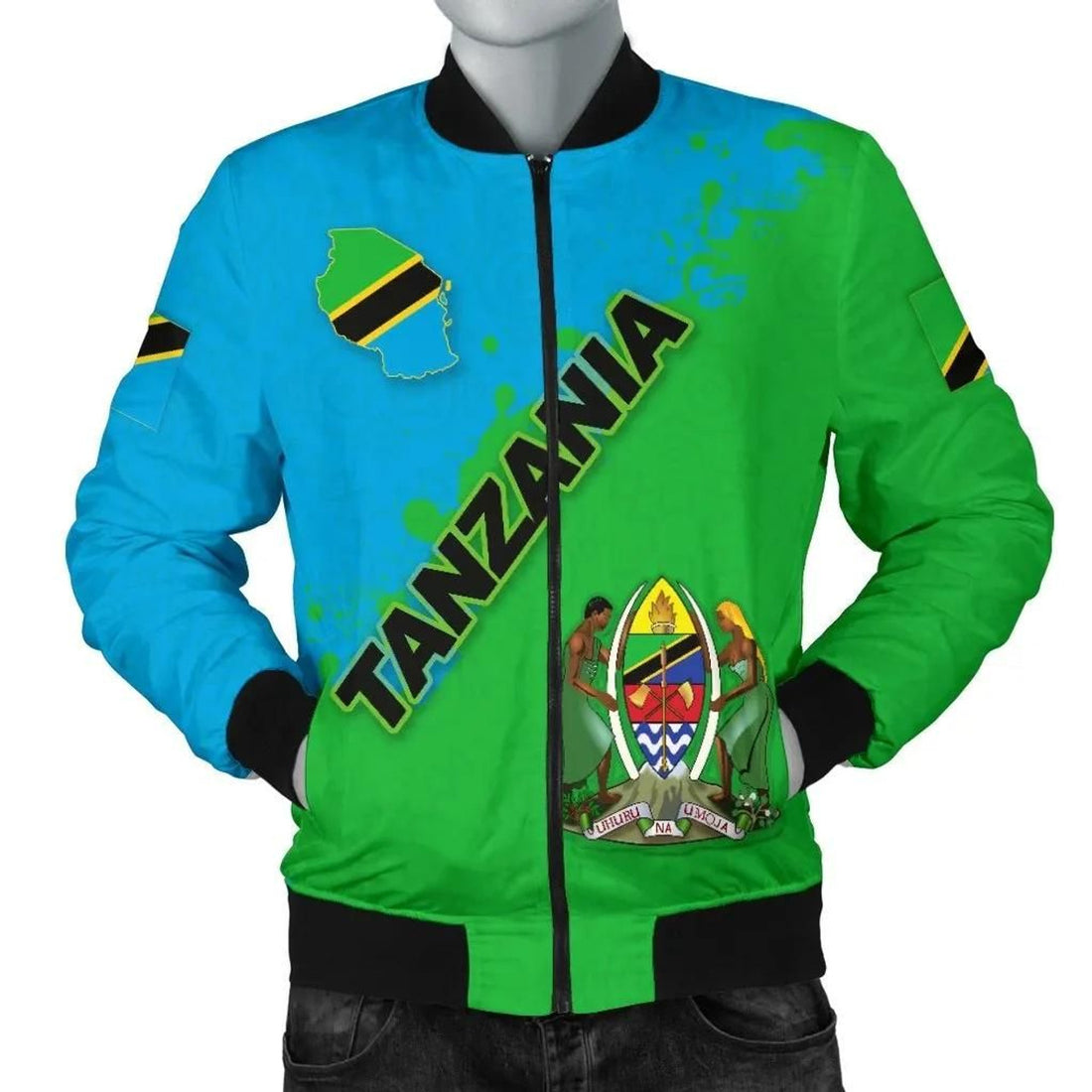 FUNSTUFFPRINT Tanzania Men Bomber Jacket Uhuru na Umoja Version 3D Bomber Jacket