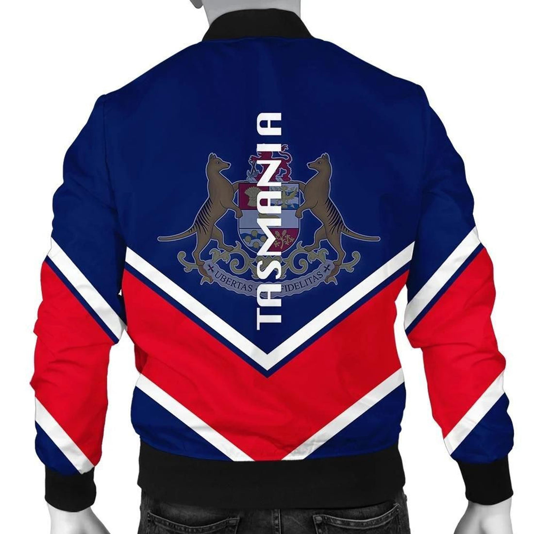 FUNSTUFFPRINT Tasmania Coat Of Arms Men Bomber Jacket Lucian Style 3D Bomber Jacket