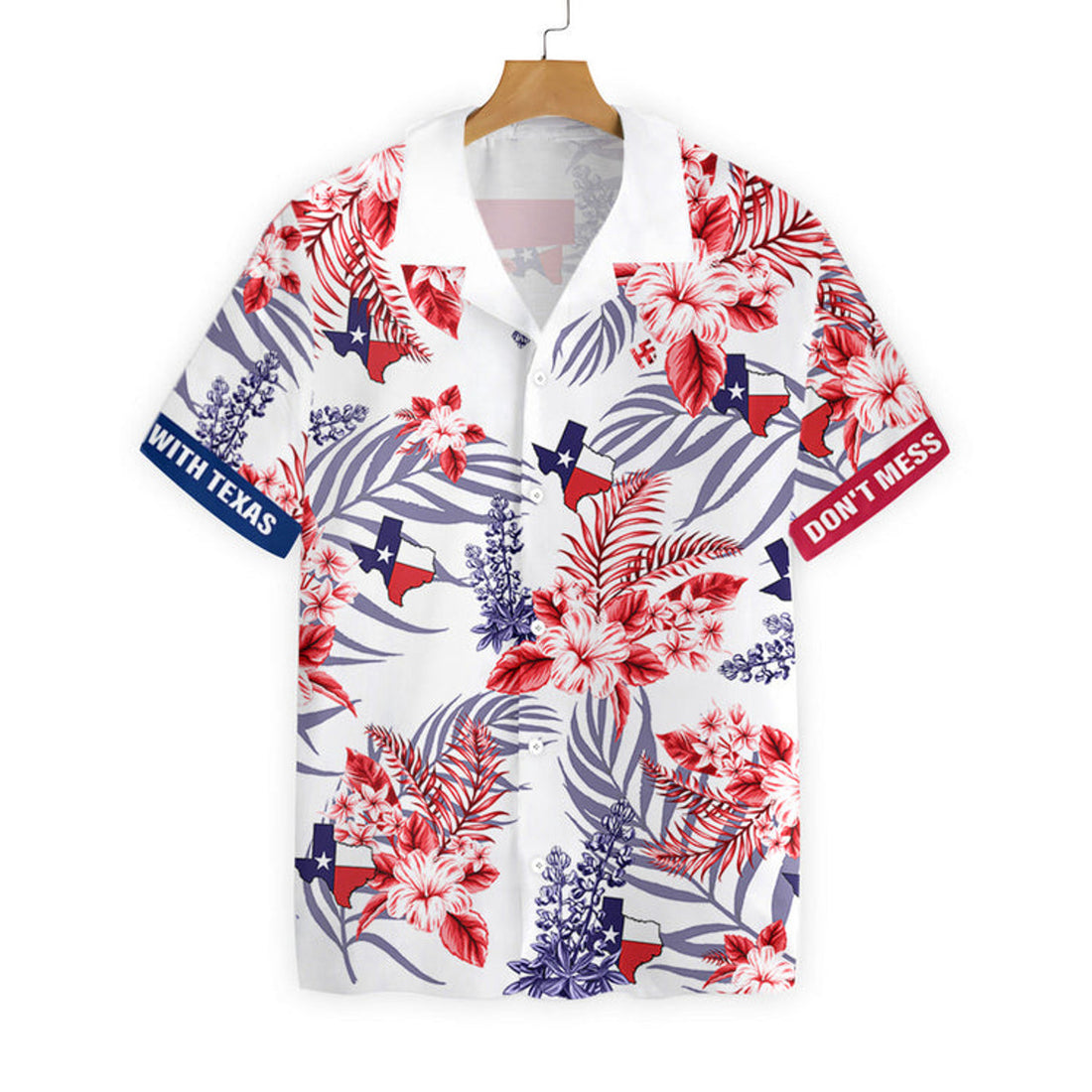 Texas Hawaiian Shirt Floral Bluebonnet Don't Mess with, Hawaiian shirts for men, Women