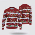 FUNSTUFFPRINT Texas Longhorn Christmas Knitted Sweater, Gifts For Farmers, Rural Lovers Ugly  Sweater