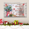 Thankful Grateful Blessed Christmas Christian Wall Art Canvas Print - Religious Canvas Painting