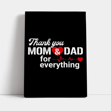 Thanks Mom And Dad Canvas, Mother's Day Canvas Art, Gift For Mom, Birthday Gift, Mother's Day Wall Art