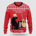 FUNSTUFFPRINT That's What I Do I Pet Dogs I Play Guitars Christmas Ugly Sweater - Gifts For Dog Lover Ugly Sweater