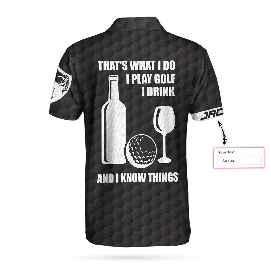 Custom That's What I Do Golfing And Drinking Custom Polo Shirt, Personalized Black American Flag Golf Shirt - Perfect Gift For Men