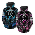 FUNSTUFFPRINT Custom Name Hunting Couple 3D All Over Hoodie The Couple That Hunts Together Stays Together 3D Hoodie and Zip Hoodie