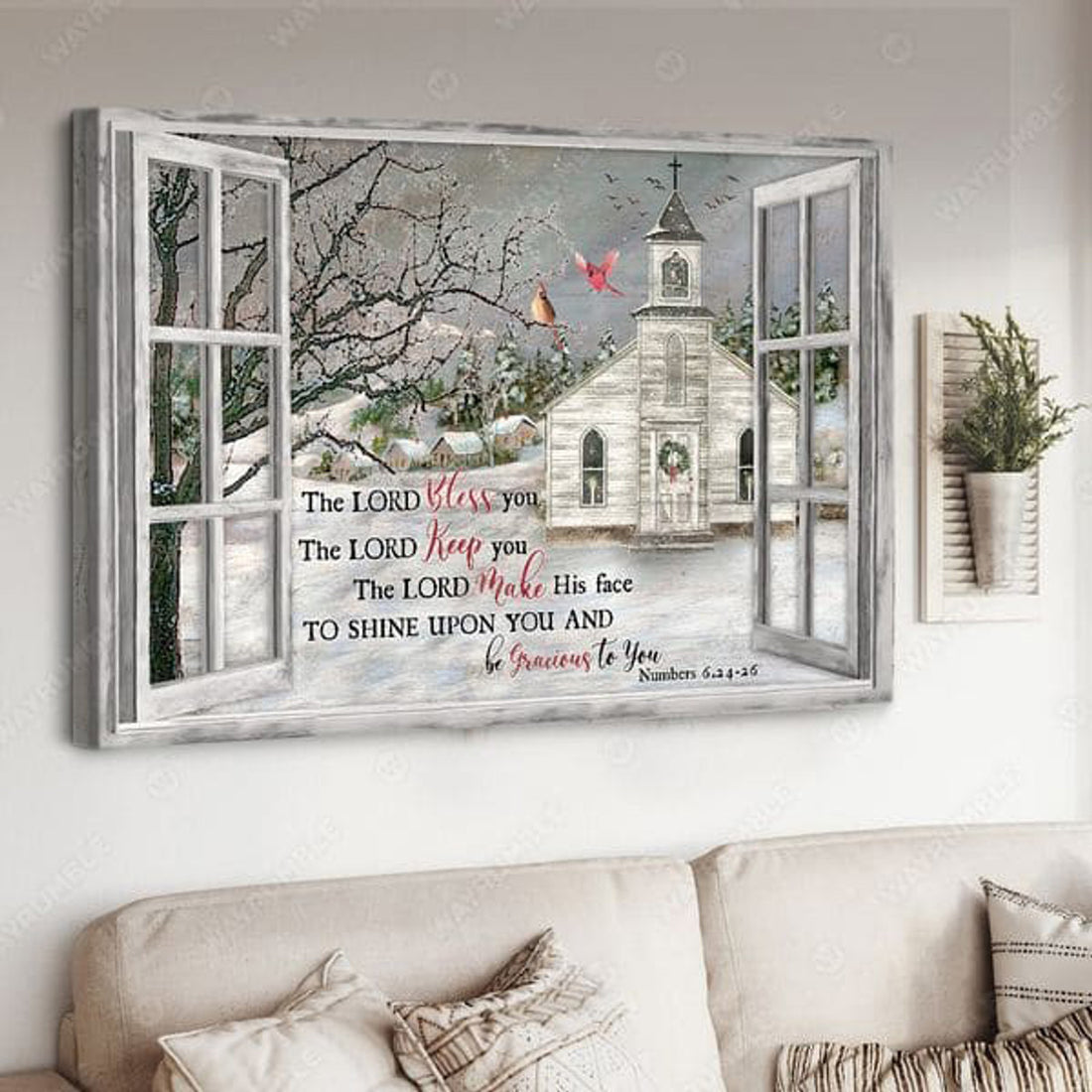 The Lord Bless You The Lord Help You The Lord Make His Face To Shine Upon You, Window Decor Poster and Canvas