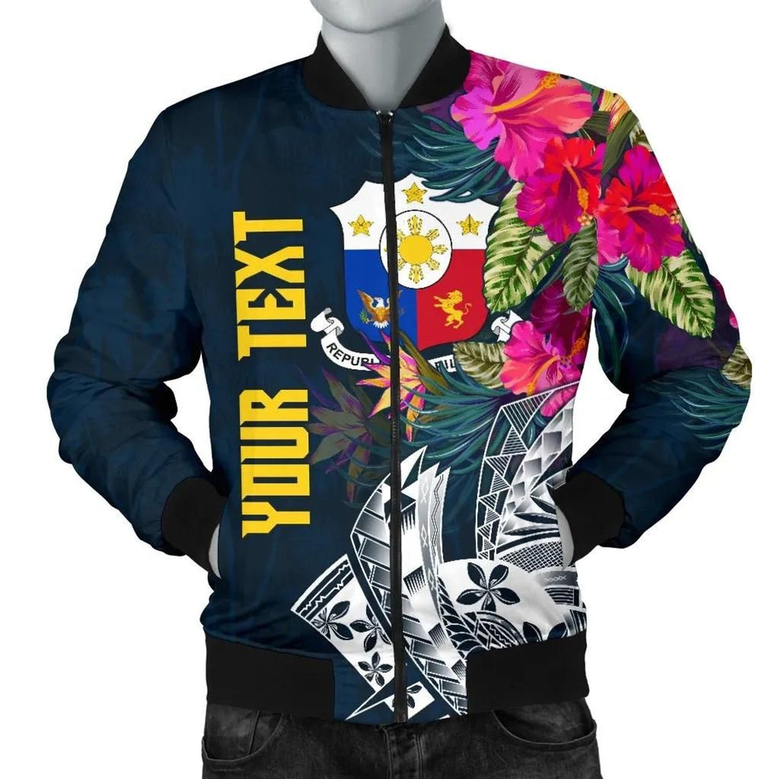 FUNSTUFFPRINT The Philippines Personalised Men's Bomber Jacket - Summer Vibes - 3D Bomber Jacket