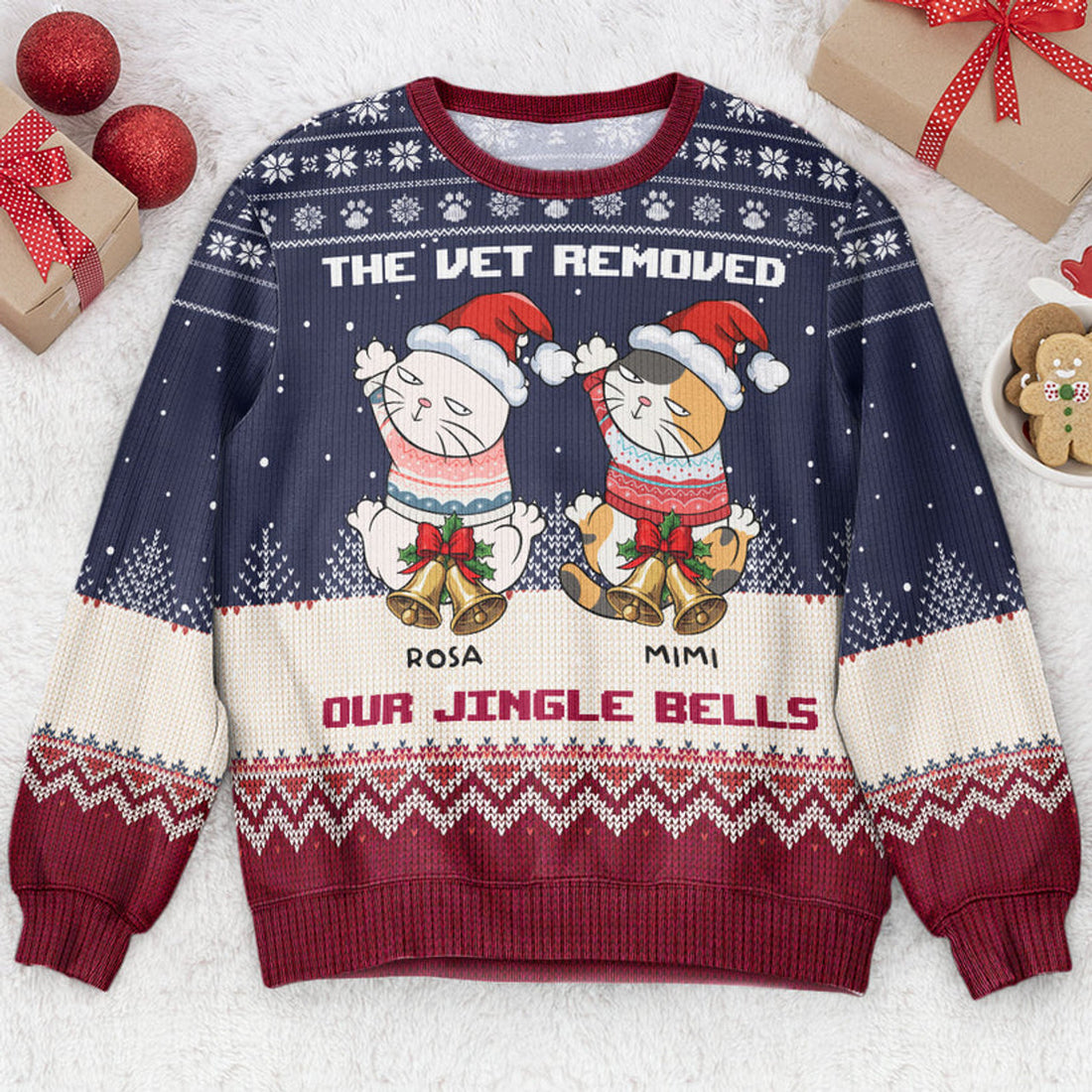 FUNSTUFFPRINT Custom The Vet Removed My Jingle Bells Ugly Sweater