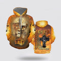 FUNSTUFFPRINT 3D The Lion Jesus Christ Pray Jesus Is My God My King 3D Hoodie and Zip Hoodie