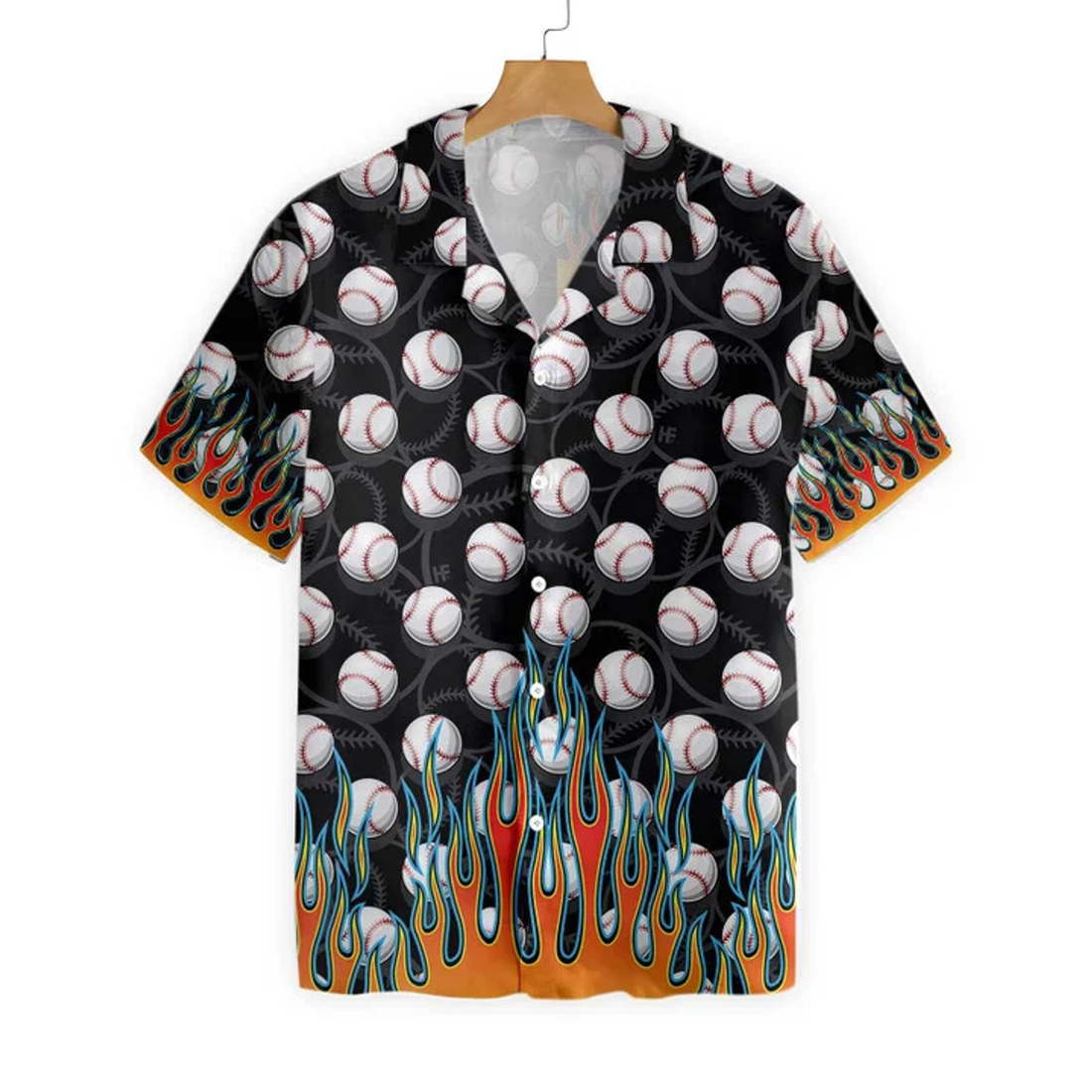 The Passion Of Sport Flame Baseballs Design Hawaiian Shirt