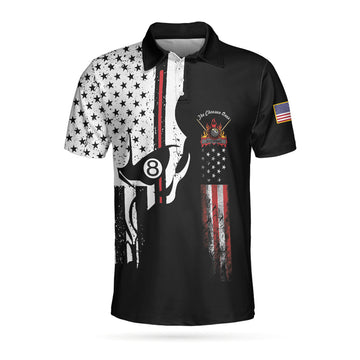 The Chosen Ones Skull Billiards Pool Polo Shirt, 8-ball Black And White Skull American Flag Billiards Shirt For Men - Perfect Gift For Men