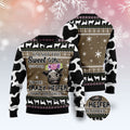 FUNSTUFFPRINT The Crazy Heifer Ugly Christmas Sweater, Christmas Sweater, Ugly Sweater, Funny Xmas Sweaters Ugly Sweater