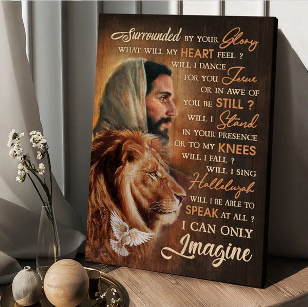 The Face Of Jesus Lion Painting I Can Only Imagine Canvas Wall Art - Christian Wall Posters - Religious Wall Decor