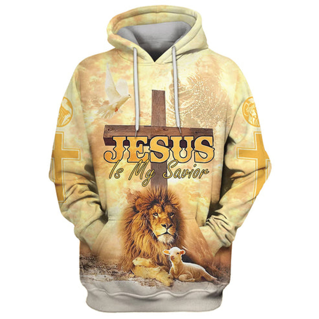 FUNSTUFFPRINT 3D The Hand Of Jesus Lion And Lamb Hoodie Jesus Is My Savior Hoodies Jesus 3D Hoodie and Zip Hoodie