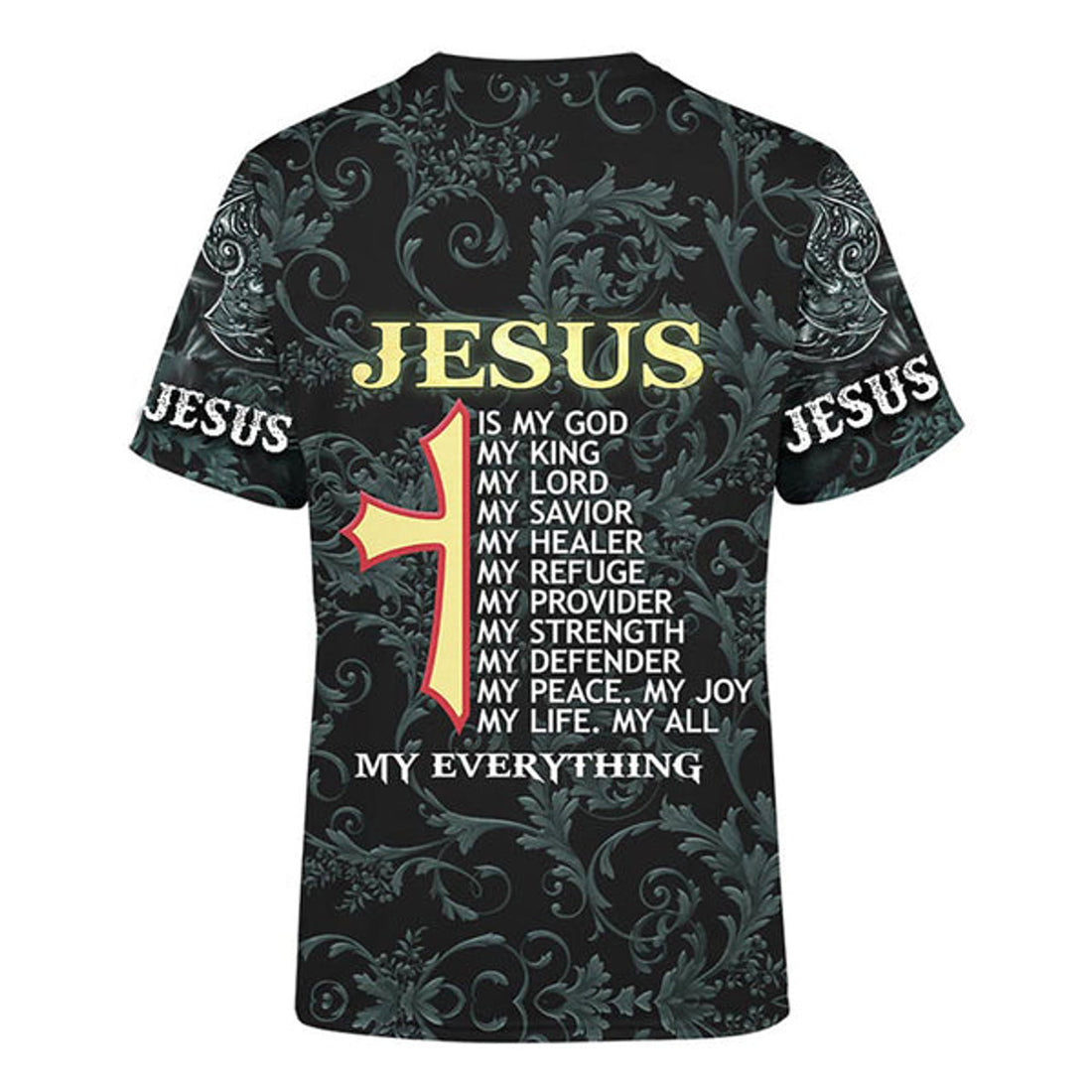 FUNSTUFFPRINT The King Jesus Lion Christian 3D T-shirt