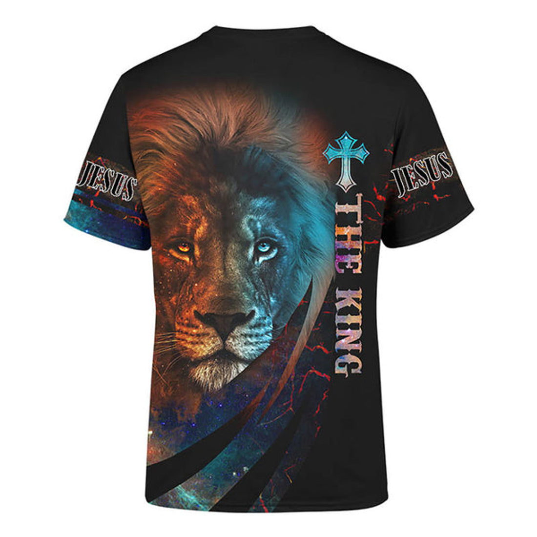 FUNSTUFFPRINT The King Jesus Lion Customized Christian 3D T-shirt