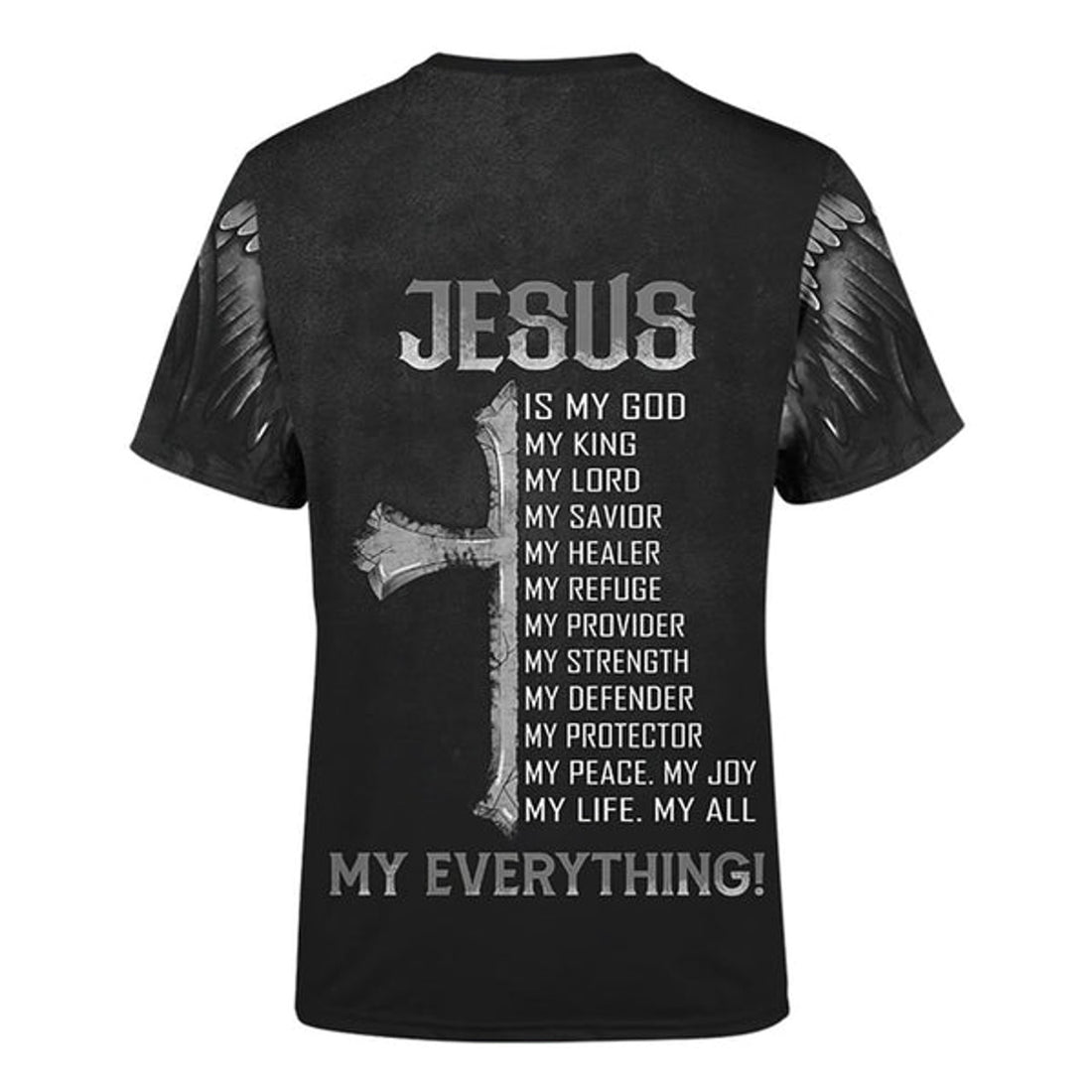 FUNSTUFFPRINT The King Jesus Lion Tattoo Christian 3D T-shirt