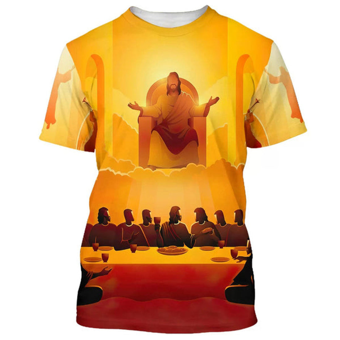 FUNSTUFFPRINT The Last Supper Christian 3D T-shirt