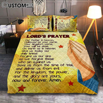 The Lord's Prayer Kid's Scripture Bedroom Print - Christian Quilt Bedding Set Bedroom Decor