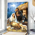 The Night Baby Jesus Was Born Canvas Wall Art - Christian Wall Posters - Religious Wall Decor