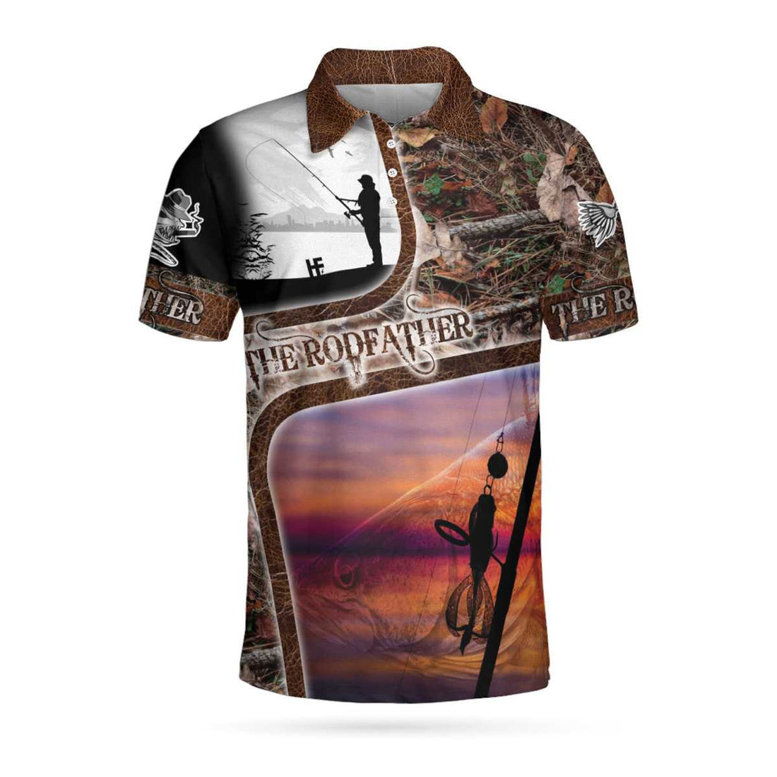 Custom Fisherman Polo Shirt, A Great Fisherman Isn't Born Great Print Polo Shirt, The Rodfather Polo Shirt- Best Gift Fishing Shirt For Men