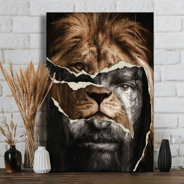 The Strength Of Jesus Lion God Canvas Wall Art - Christian Wall Posters - Religious Wall Decor