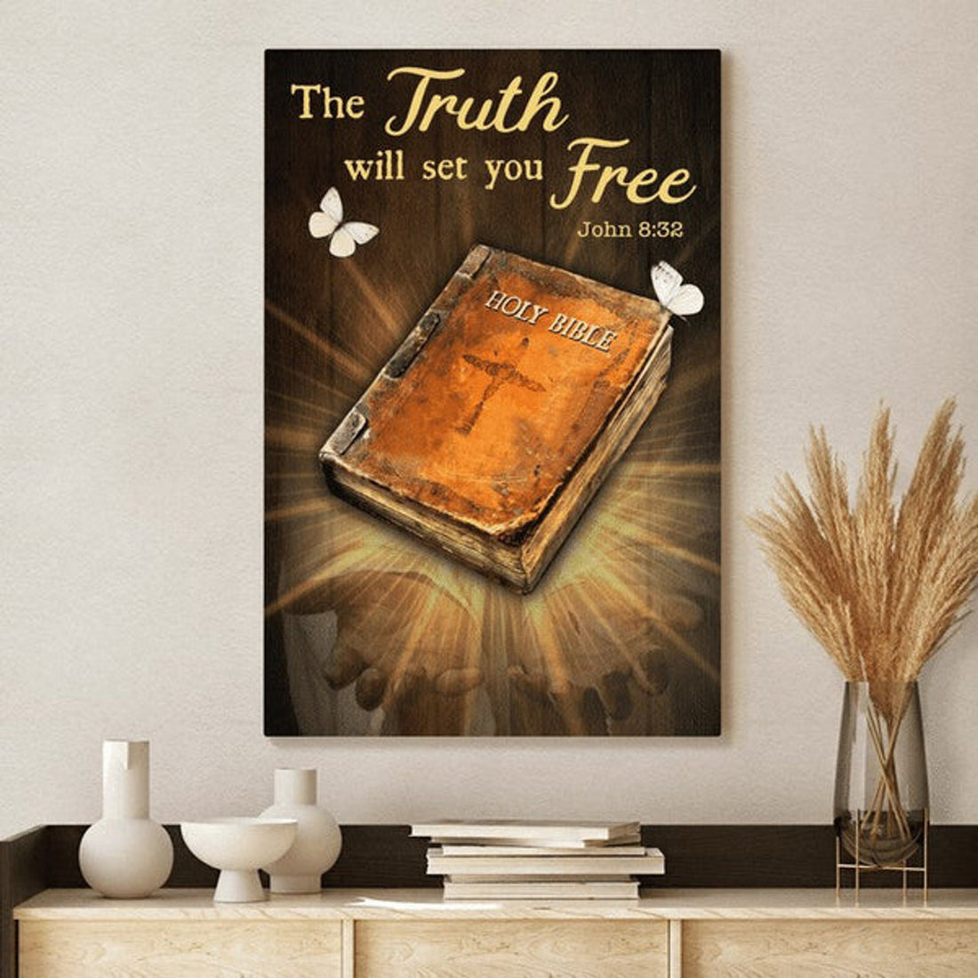 The Truth Will Set You Free Jesus Canvas Wall Art - Christian Wall Posters - Religious Wall Decor