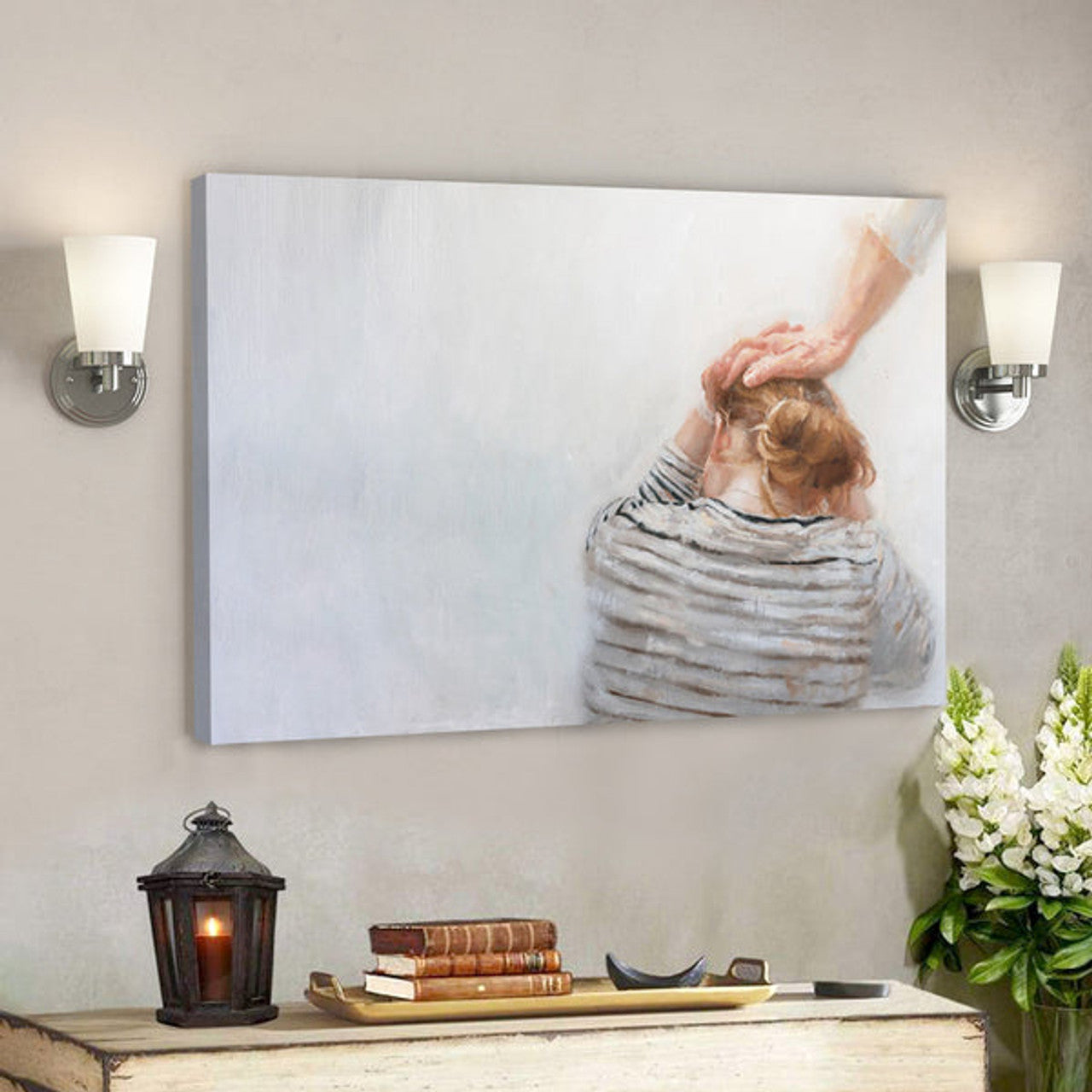 This Too Shall Pass Canvas - Jesus Heals Women Pictures - Jesus Wall Art - Religious Canvas Painting - Christian Canvas - Christian Gift 