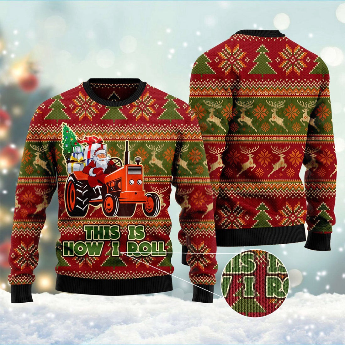 FUNSTUFFPRINT This Is How I Roll Ugly Christmas Sweater, Christmas Sweater, Ugly Sweater, Funny Xmas Sweaters Ugly Sweater