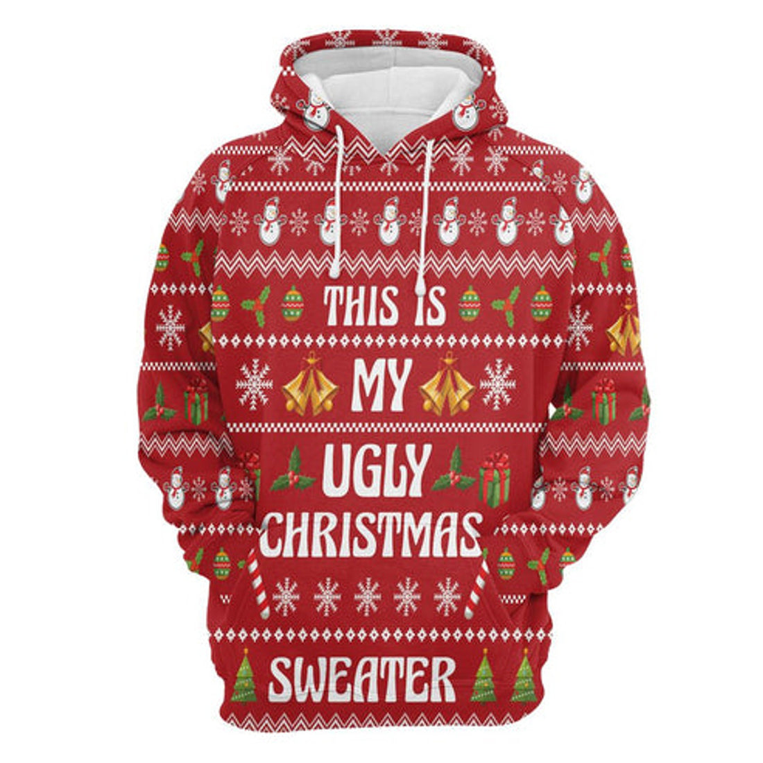 FUNSTUFFPRINT 3D This Is My Ugly Christmas All Over 3D Hoodie and Zip Hoodie