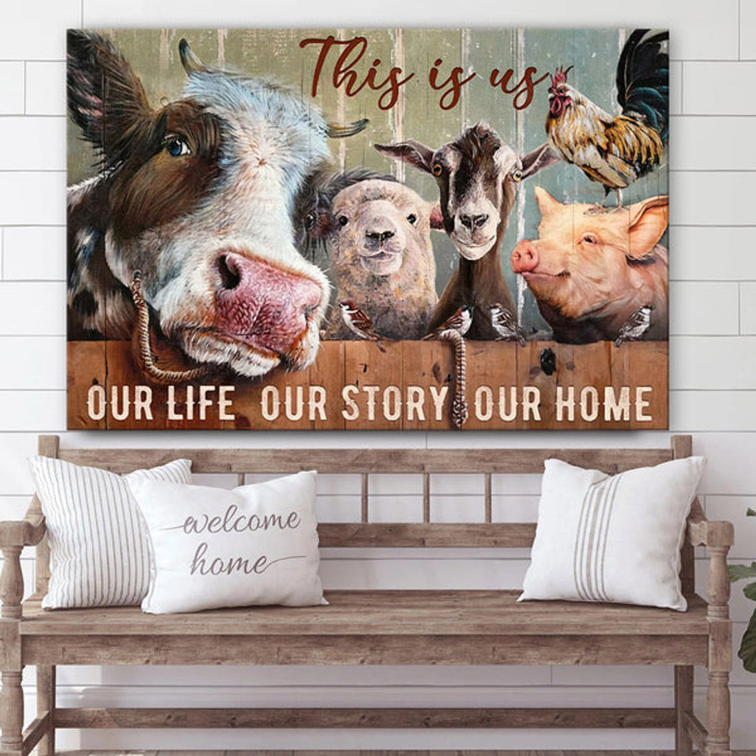 This Is Us Our Life Our Story Our Home Canvas Wall Art - Christian Canvas Wall Decor - Bible Verse Wall Art Canvas - Farmer Gift