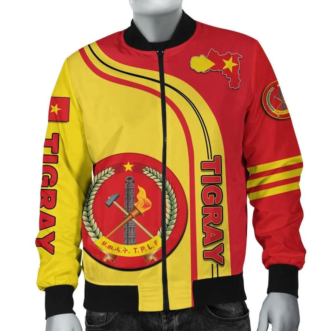 FUNSTUFFPRINT Tigray In Me Soul 3D Bomber Jacket