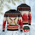FUNSTUFFPRINT Time For Baseball Ugly Christmas Sweater, Christmas Sweater, Ugly Sweater, Funny Xmas Sweaters Ugly Sweater