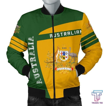 FUNSTUFFPRINT Tmarc Tee Australia Sport Men's 3D Bomber Jacket - Premium Style 3D Bomber Jacket