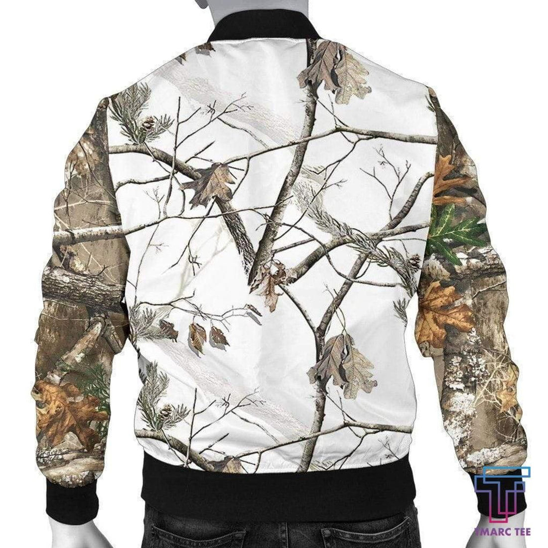 FUNSTUFFPRINT Tmarc Tee Men's 3D Bomber Jacket - Reel Tree Snow Camo 3D Bomber Jacket