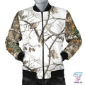 FUNSTUFFPRINT Tmarc Tee Men's 3D Bomber Jacket - Reel Tree Snow Camo 3D Bomber Jacket