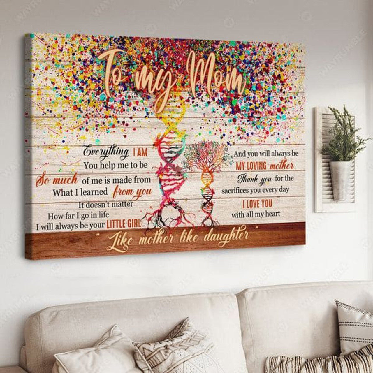 To My Mom, Everything I Am, You Help Me To Be So Much Of Me Is Made, From What I Learned From You Poster and Canvas