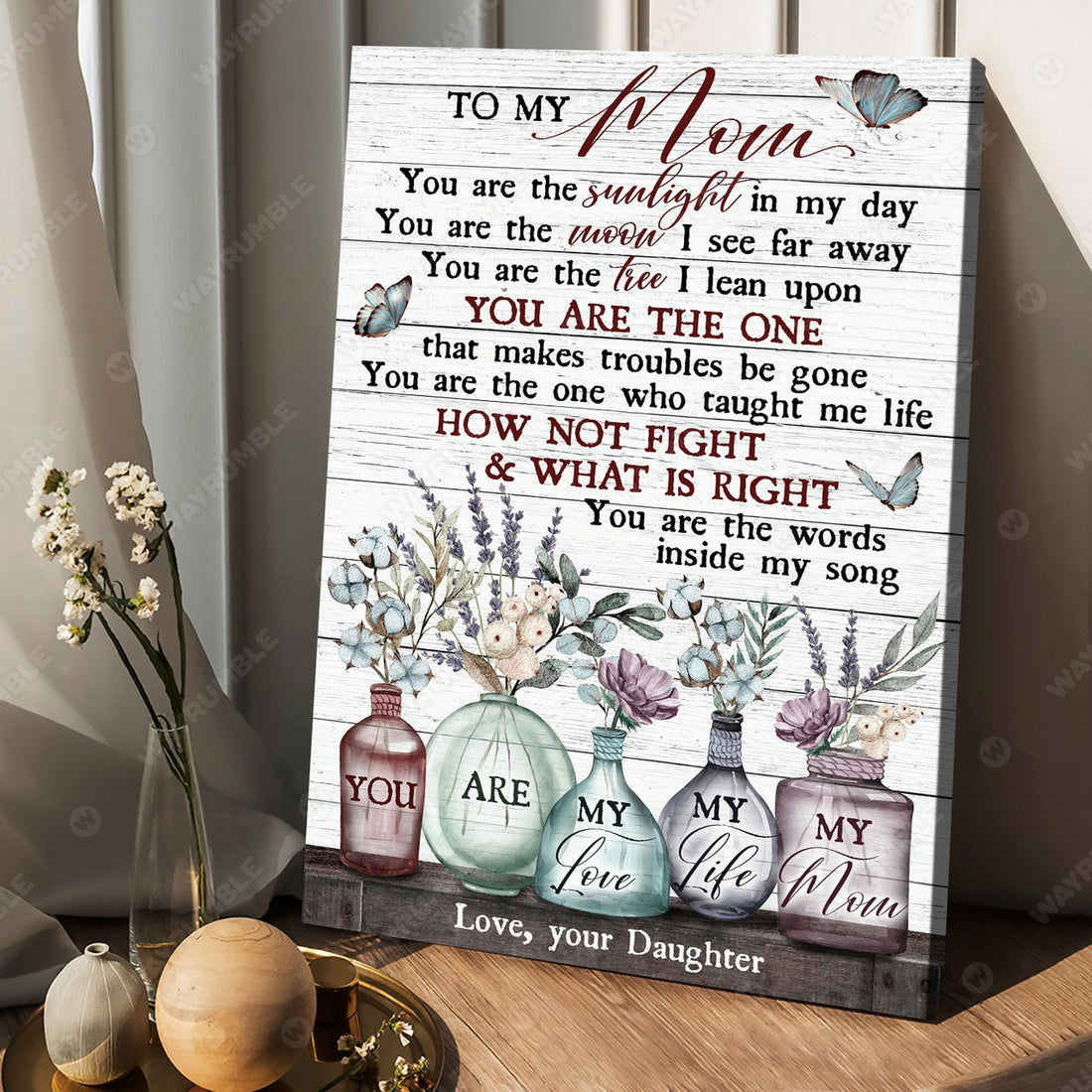 To My Mom You Are Sunlight In My Day You Are The Moon I See Far Away, Mother’s Day, Gift For Mom Poster and Canvas