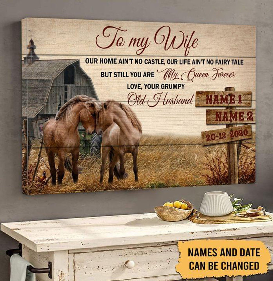 Custom To My Wife, Out Home Ain’t No Castle, Our Life Ain’t No Fairy Tale, But Still You Are My Queen Forever Poster and Canvas