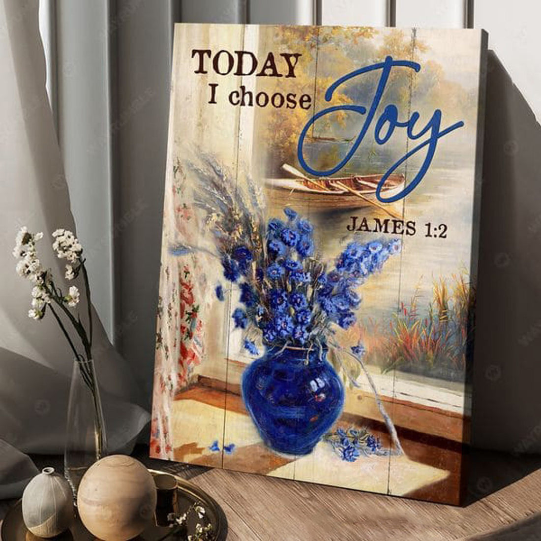 Today I Choose Joy, Poster Decor, Window Flower Poster and Canvas