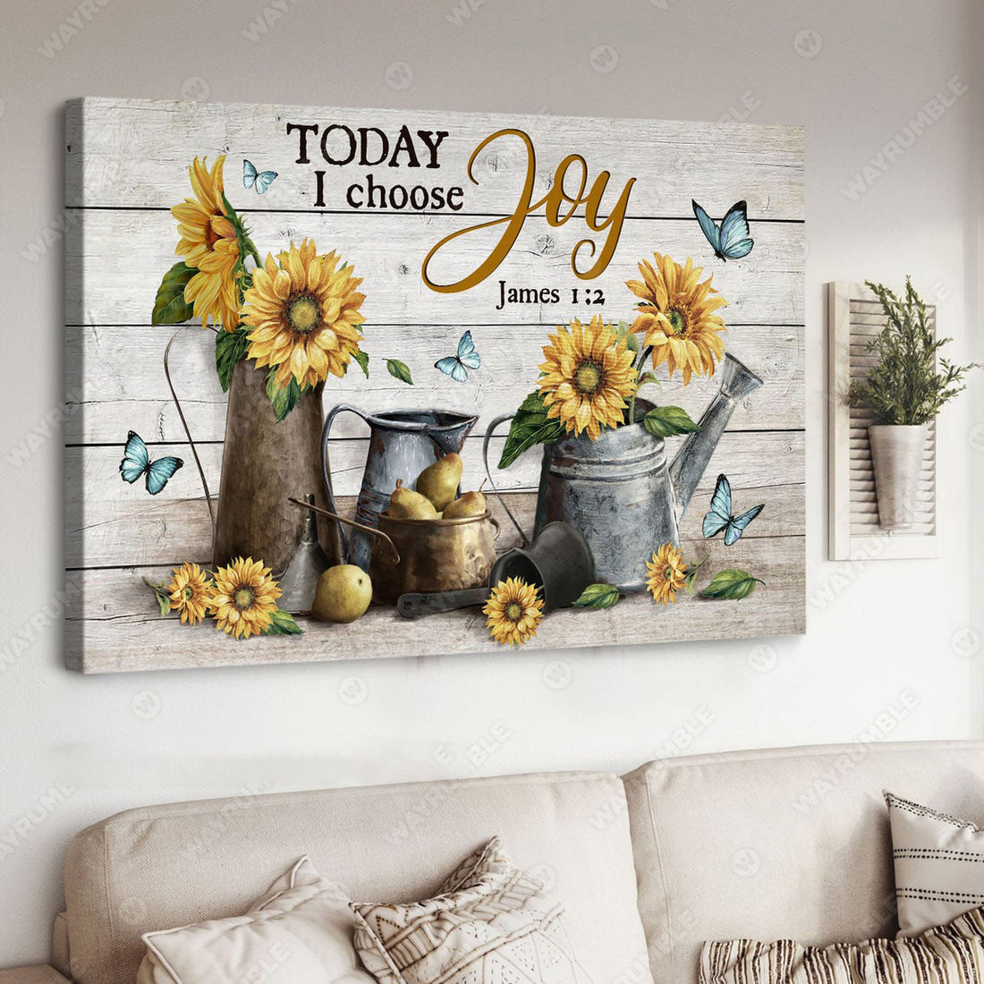 Today I Choose Joy, Sunflower Lover, Wall Art Decor Poster and Canvas