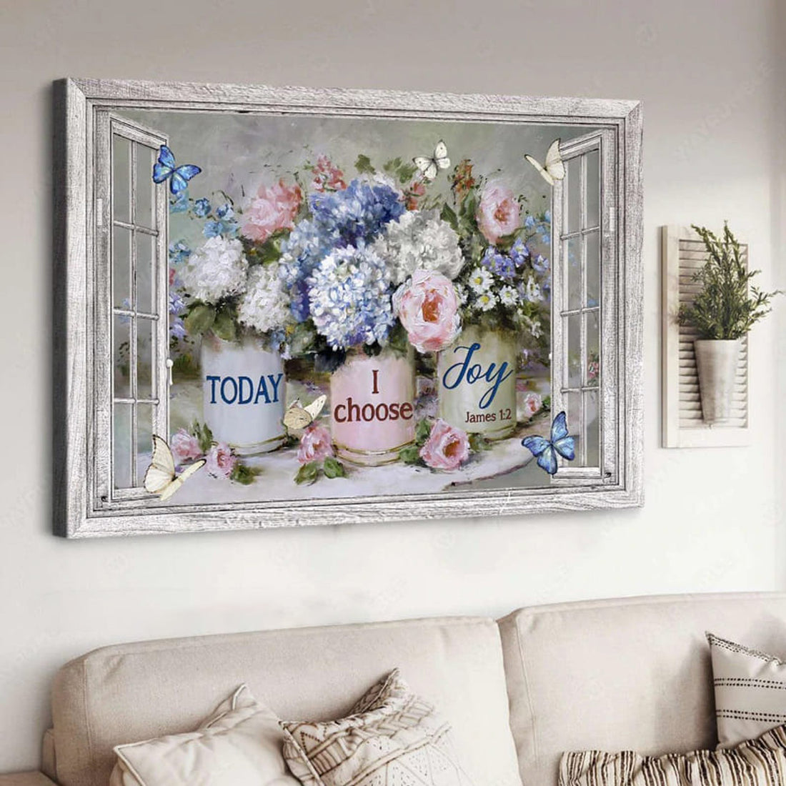 Today I Choose You, Butterfly Flower, Window Poster Poster and Canvas