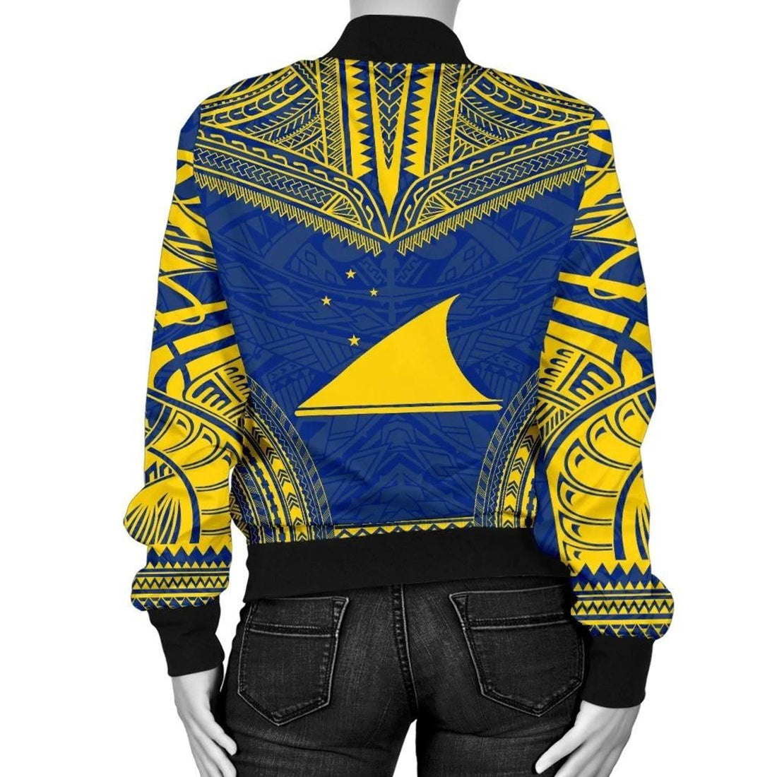 FUNSTUFFPRINT Tokelau Flag Polynesian Chief Women'S Bomber Jacket - 3D Bomber Jacket