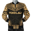 FUNSTUFFPRINT Tokelau Polynesian Chief Men's Bomber Jacket - Gold Version - 3D Bomber Jacket