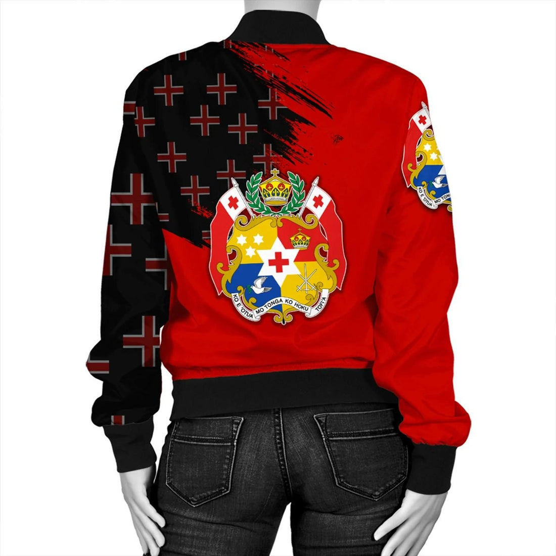 FUNSTUFFPRINT Tonga Coat Of Arms Women's Bomber Jacket - Flag Style JH 3D Bomber Jacket