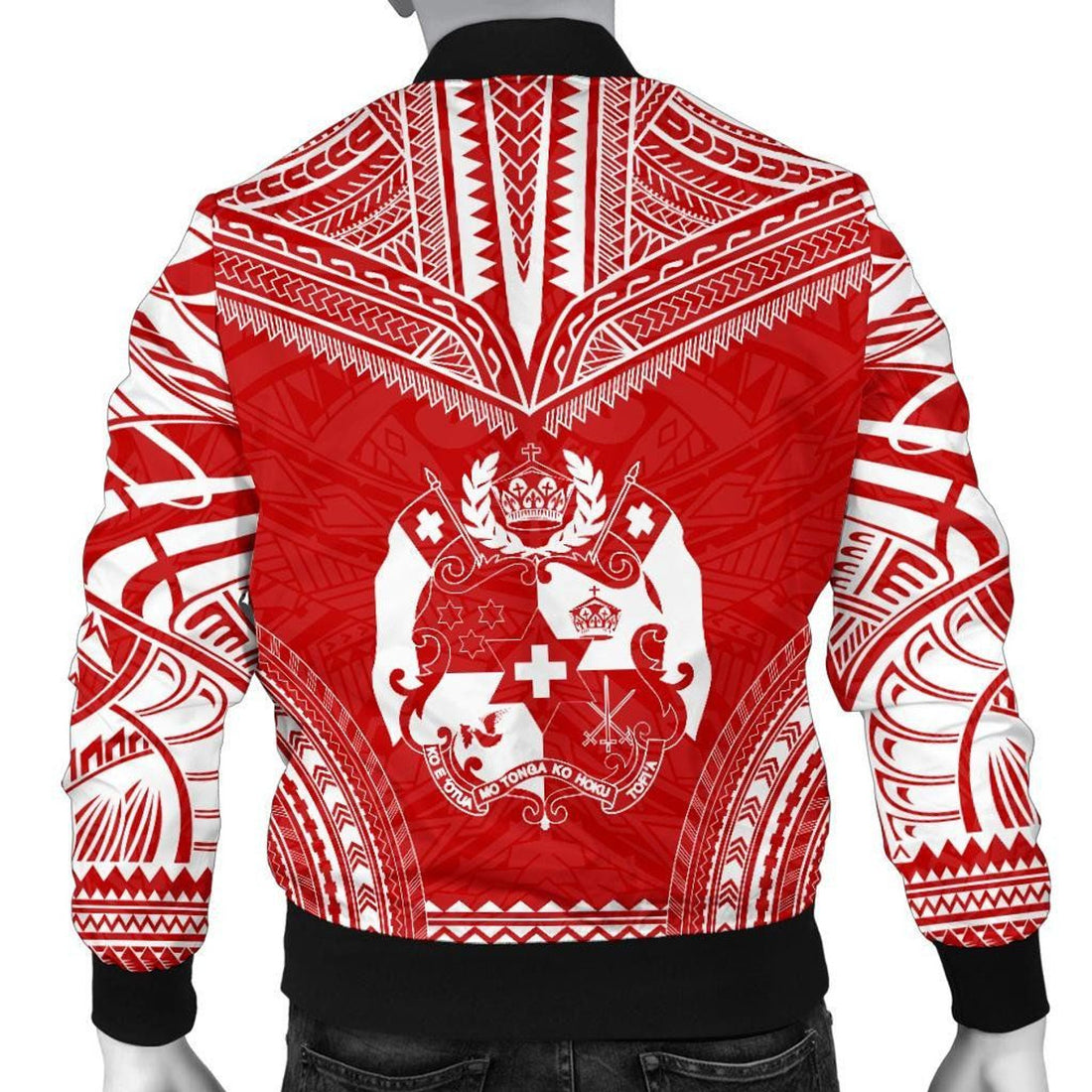 FUNSTUFFPRINT Tonga Flag Polynesian Chief Men's Bomber Jacket - 3D Bomber Jacket
