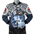 FUNSTUFFPRINT Tonga Polynesian Bomber Jacket (Men) - Tongan Pride (Blue) - 3D Bomber Jacket