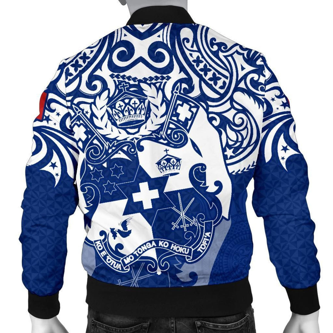 FUNSTUFFPRINT Tonga Polynesian Bomber Jacket (Men) - Tongan Pride (Bright Blue) - 3D Bomber Jacket